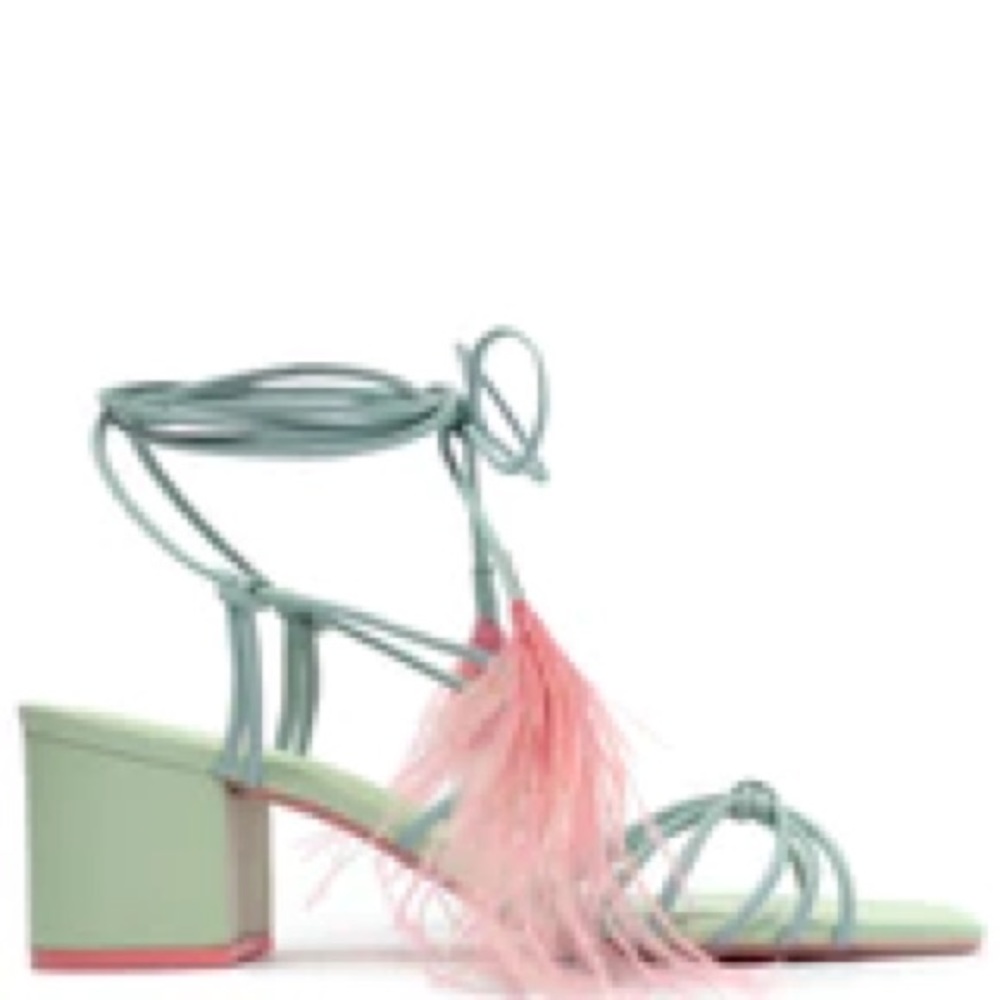 Arezzo Vicky Mod Block Sandal in Green